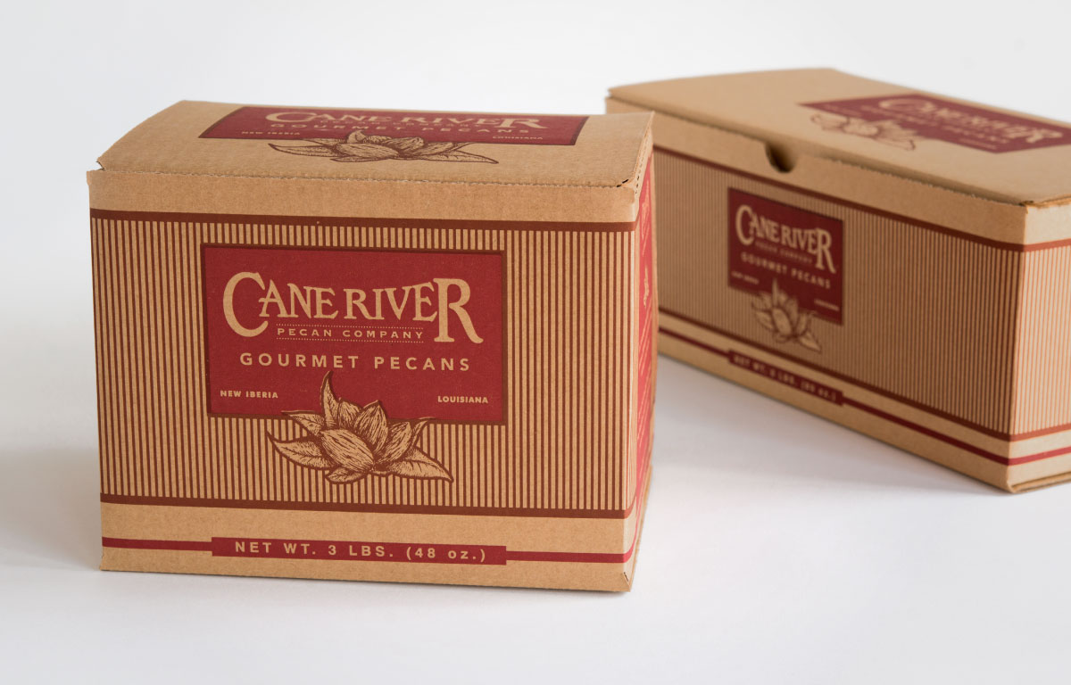 Cane River pecan boxes of product